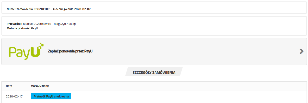 Zapłać Ponownie PayU
